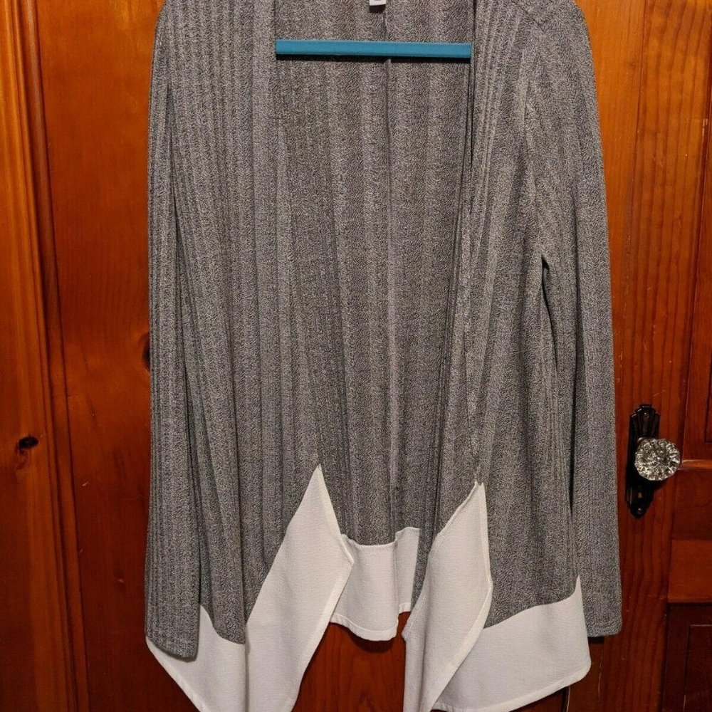 Bar III Cardigan Sweater Gray Stripe Long Sleeve